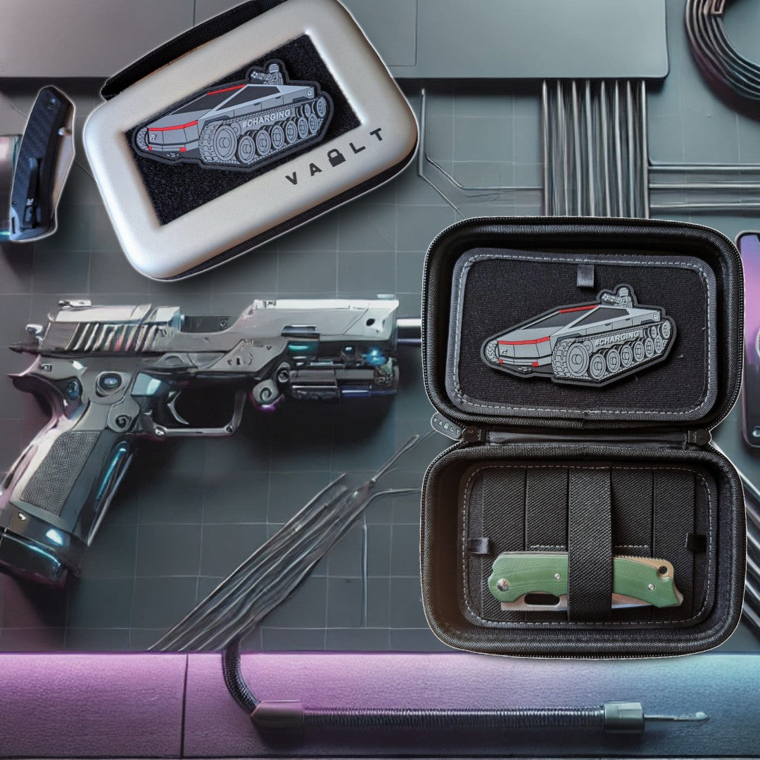 Vault Nano EDC Case - Cyber Silver w/ Cybertank PVC Patch